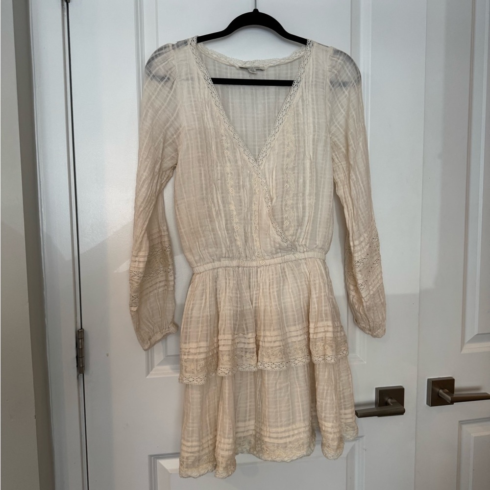 American Eagle Cream Lace Trim Dress - Picture 2 of 6